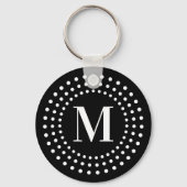 Porte-clés Monogramme photo initiale retro points radiaux noi (Recto)
