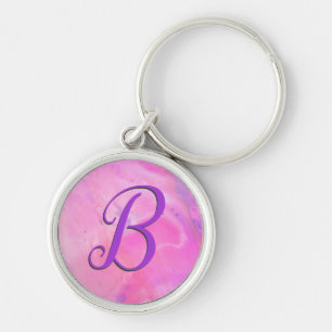 Porte-clés Monogramme Pink Chem 5 Script