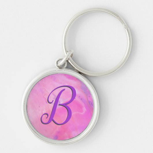 Porte-clés Monogramme Pink Chem 5 Script (Devant)