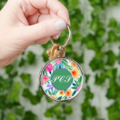 Porte-clés Monogramme Porte - clé Fleurs de ressort brillante (Main)