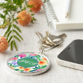 Porte-clés Monogramme Porte - clé Fleurs de ressort brillante (Côté)