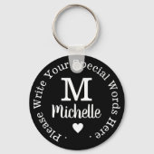 Porte-clés monogramme pour elle avec texte personnalisé amour (Recto)