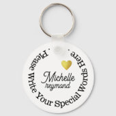 Porte-clés Monogramme pour elle avec un nom personnalisé blan (Verso)