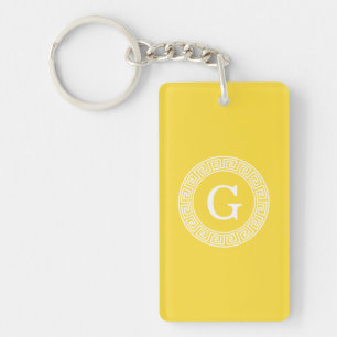 Porte-clés Monogramme principal grec d'initiale de cadre de