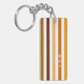 Porte-clés Monogramme rayures verticales orange marron clair (Devant gauche)