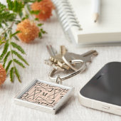 Porte-clés Monogramme | Rectangle géométrique X Design (Côté)