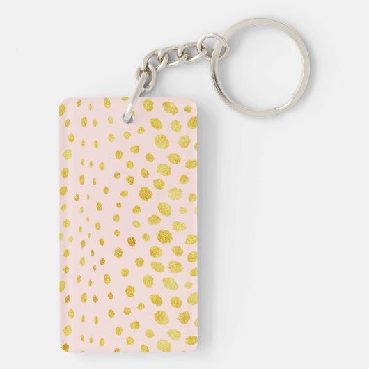 Porte-clés Monogramme rose chic d'impression de guépard de (Dos)