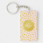 Porte-clés Monogramme rose chic d'impression de guépard de (Devant)