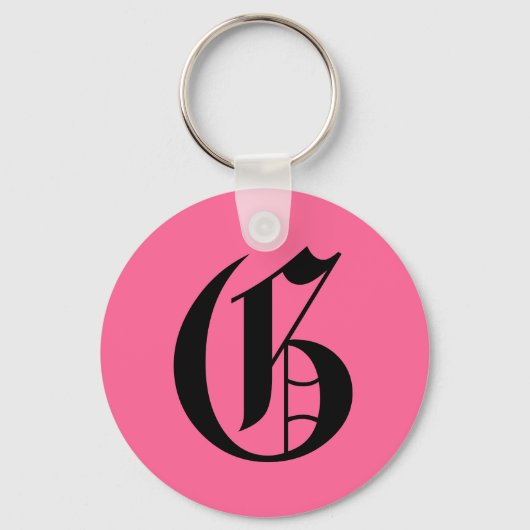 Porte-clés Monogramme rose G (Recto)