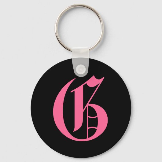 Porte-clés Monogramme rose G (Recto)