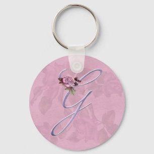 Porte-clés Monogramme rose G de roses