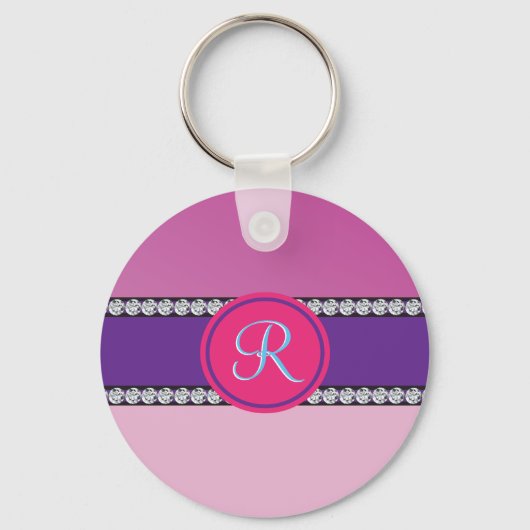 Porte-clés Monogramme rose magenta (Recto)