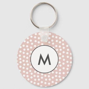 Porte-clés monogramme rose pâle