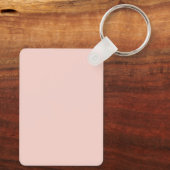 Porte-clés Monogramme Rose Pâle Ruban Noir Initiales Moderne (Verso)