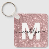 Porte-clés Monogramme rose Parties scintillant or (Recto)