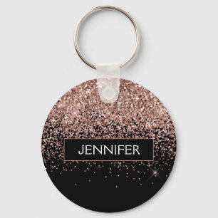Porte-clés Monogramme Rose rose rose rose Parties scintillant