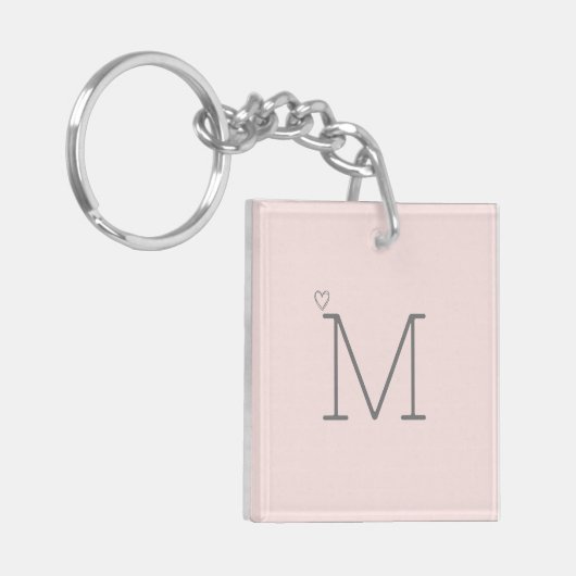 Porte-clés Monogramme rose tendance (Devant gauche)