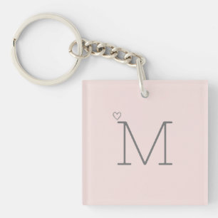 Porte-clés Monogramme rose tendance