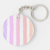 Porte-clés Monogramme Rose Violet Rayures Aquarelle (Dos)