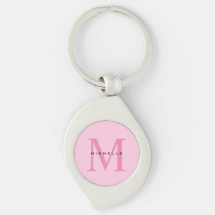 Porte-clés Monogramme Rose Votre Nom Cadeau Spécial Bien-Aimé