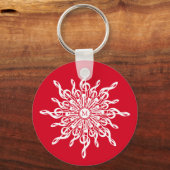 Porte-clés Monogramme rouge de Noël G-Clef Snowflake (Recto)