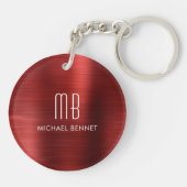 Porte-clés Monogramme Rouge Élégant (Dos)