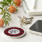 Porte-clés Monogramme rouge zèbre (Côté)