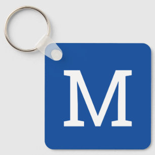 Porte-clés Monogramme royal bleu classique Porte - clé person