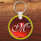Porte-clés MONOGRAMME RUBY, jaune rouge (Recto)