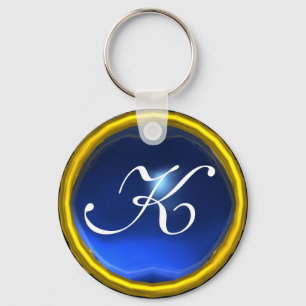 Porte-clés MONOGRAMME SAPPHIRE, jaune bleu