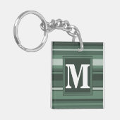 Porte-clés Monogramme sauge bandes vertes (Devant gauche)