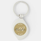 Porte-clés Monogramme Script Cœurs Dorés Nouveau Conducteur (Devant)