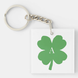 Porte-clés Monogramme Shamrock peinture verte irlandaise