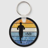 Porte-clés Monogramme Silhouette Runner Retro Stripe (Recto)
