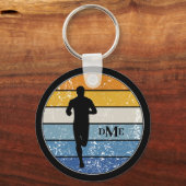 Porte-clés Monogramme Silhouette Runner Retro Stripe (Recto)