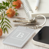 Porte-clés Monogramme simple gris clair (Devant droit)
