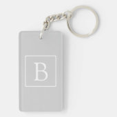 Porte-clés Monogramme simple gris clair (Dos)