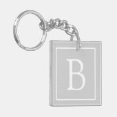 Porte-clés Monogramme simple gris clair (Devant gauche)