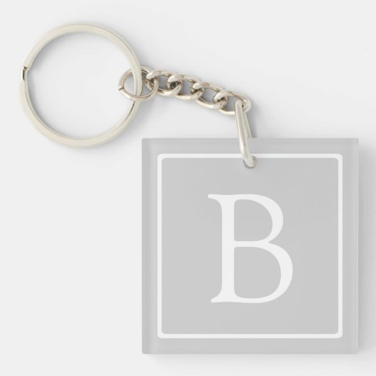 Porte-clés Monogramme simple gris clair (Devant)