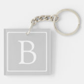 Porte-clés Monogramme simple gris clair (Dos)