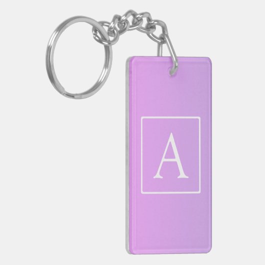 Porte-clés Monogramme simple | Ombre subtil rose/violet (Devant gauche)