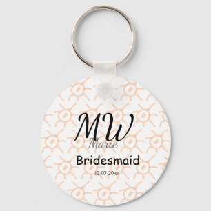 Porte-clés monogramme simple personnalisé nom demoiselle d'ho