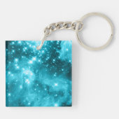 Porte-clés Monogramme Stellaire Céleste Teal Aqua (Dos)