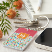 Porte-clés Monogramme Stylé Été Amusant (Devant droit)