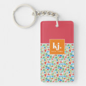 Porte-clés Monogramme Stylé Été Amusant (Devant)