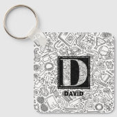Porte-clés Monogramme sur mesure scientifique - Lettre D (Recto)