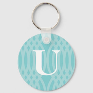 Porte-clés Monogramme tissé fleuri - lettre U