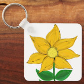 Porte-clés Monogramme Tournesol Jaune au Dos (Recto)