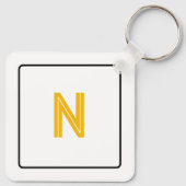 Porte-clés Monogramme Tournesol Jaune au Dos (Dos)