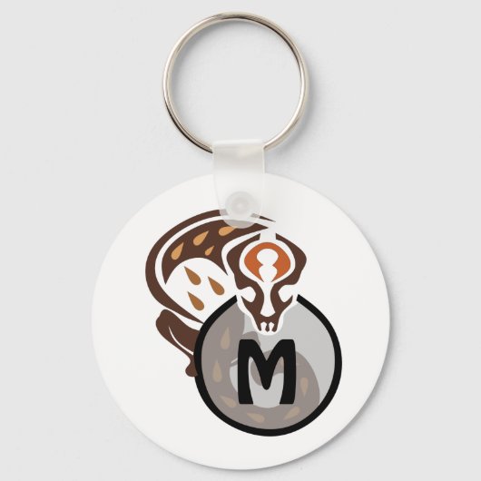 Porte-clés Monogramme tribal malaisien de chat Gecko (Recto)